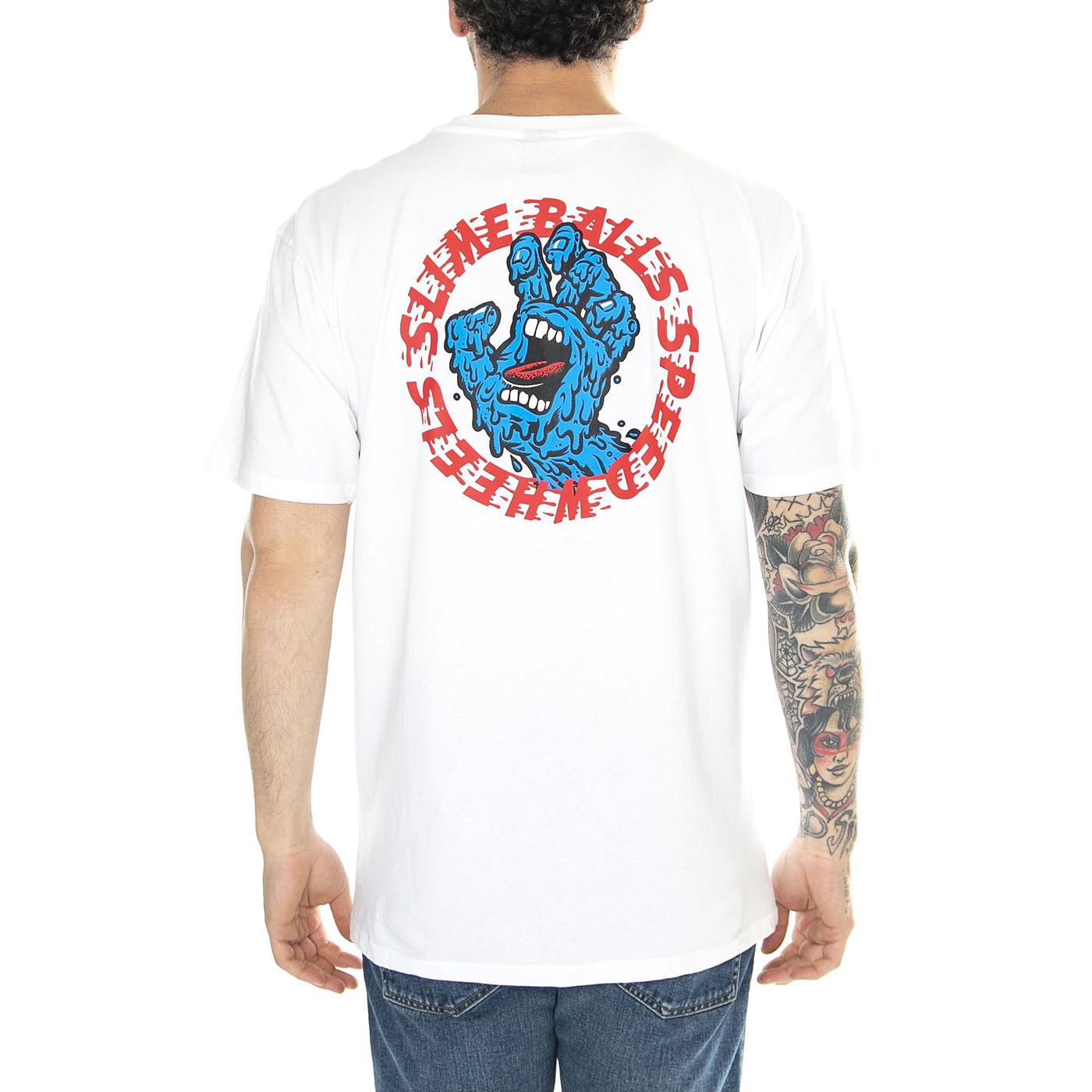 SB Hand White - Maglietta Girocollo Uomo Bianca SCA-TEE-11007  SANTA CRUZ 