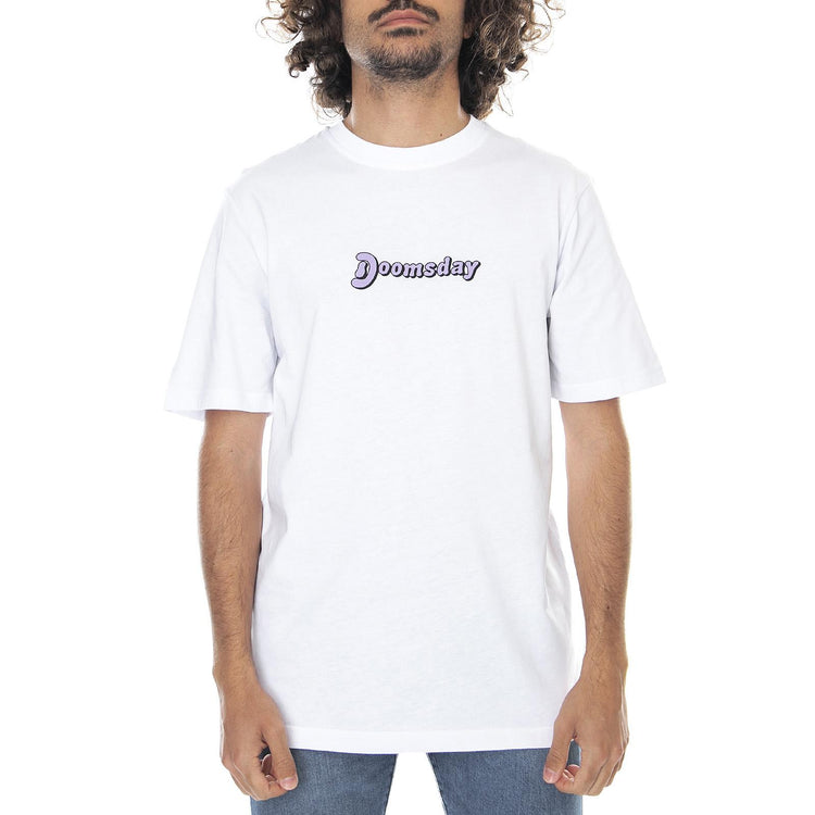 Mens Greetings T-Shirt - White - Maglietta Girocollo Uomo Bianca 0261WHT-1 . DOOMSDAY 