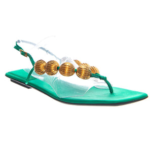 YUCATAN GREEN SATIN GOLD - Sandalo Donna Verde JCSJC-1119-3-5-GRNST . JEFFREY CAMPBELL 
