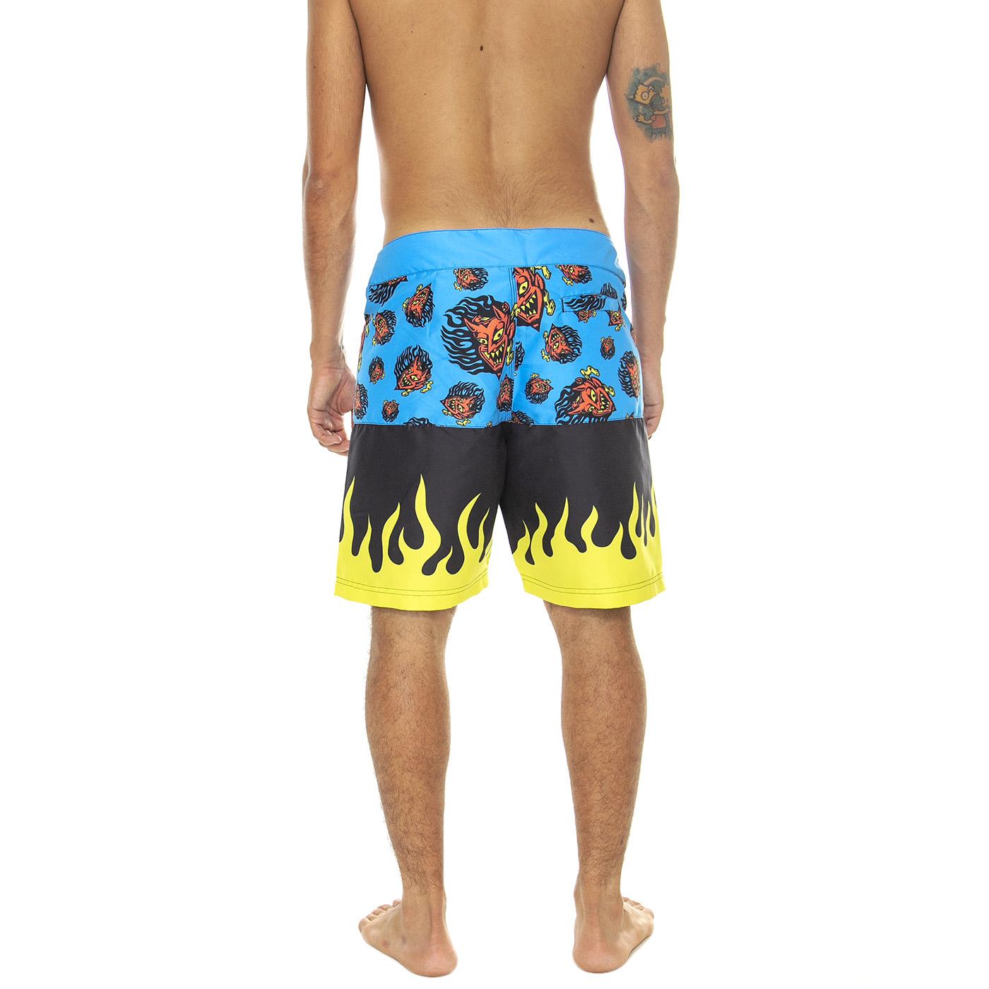 Delfino Devil Mask Blue - Costume da Bagno Uomo Multicolore SCA-SHR-5122  SANTA CRUZ 