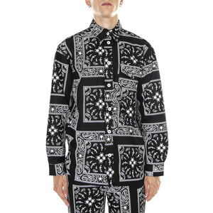 M' Bandana Shirt Black - Camicia Uomo Nera / Multicolore SHT0056BLK  DOOMSDAY 