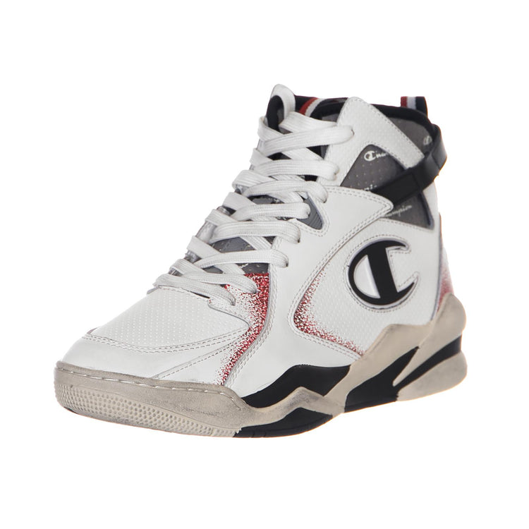 High Cut Shoe ZONE 93 HIGH LEATHER White/Black/Red S20533-WW006  CHAMPION 