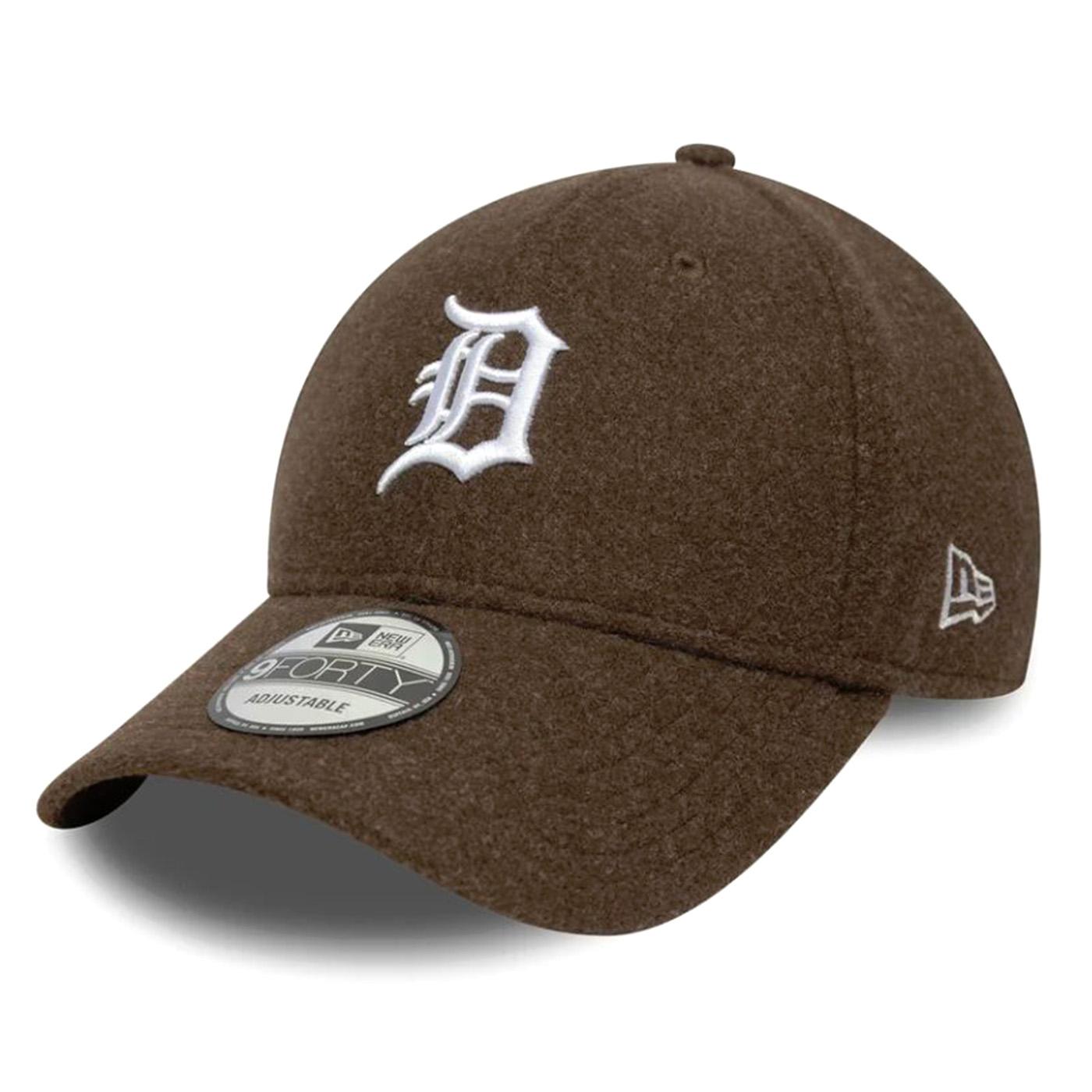 Melton Wool 9FORTY® Detroit Tigers Brown - Cappellino con Visiera Marrone 60758983 BRSWHI NEW ERA 