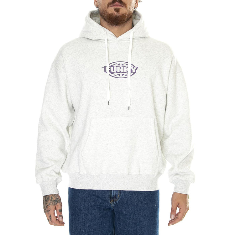 Oval Logo Hoodie Heather Grey - Felpa con Cappuccio Uomo Grigia Oval Logo Hoodie Heather Grey  FUNKY 