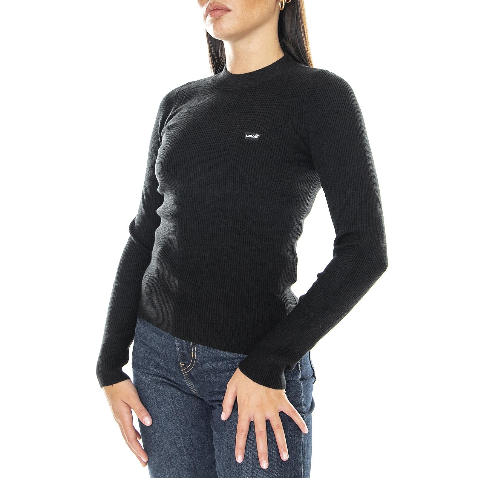 Crew Rib Sweater Caviar - Maglione Girocollo Donna Nero A0719-0000  LEVIS 