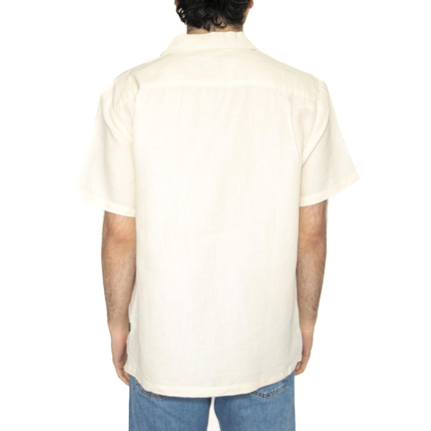 Bunker Linen Blend S/S - Camicia Maniche Corte Uomo Bianca 01410-WHTCP . BRIXTON 