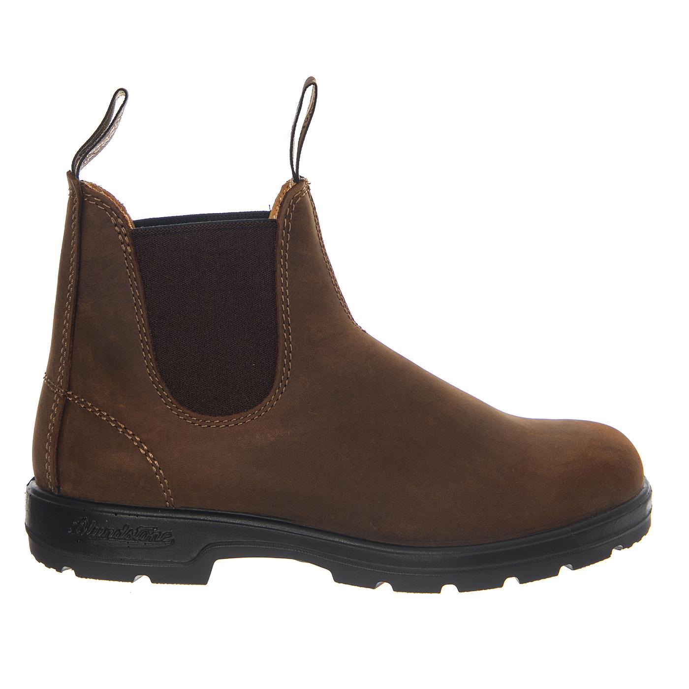 585 Chelsea Boot Waxed Nubuk Leather Teak - Stivali Unisex Marroni 252 2544 BLUNDSTONE 