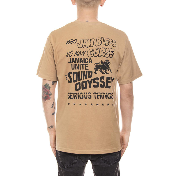 JAH BLESS TEE LIGHT BROWN 1904019-LIGHT BROWN  STUSSY 