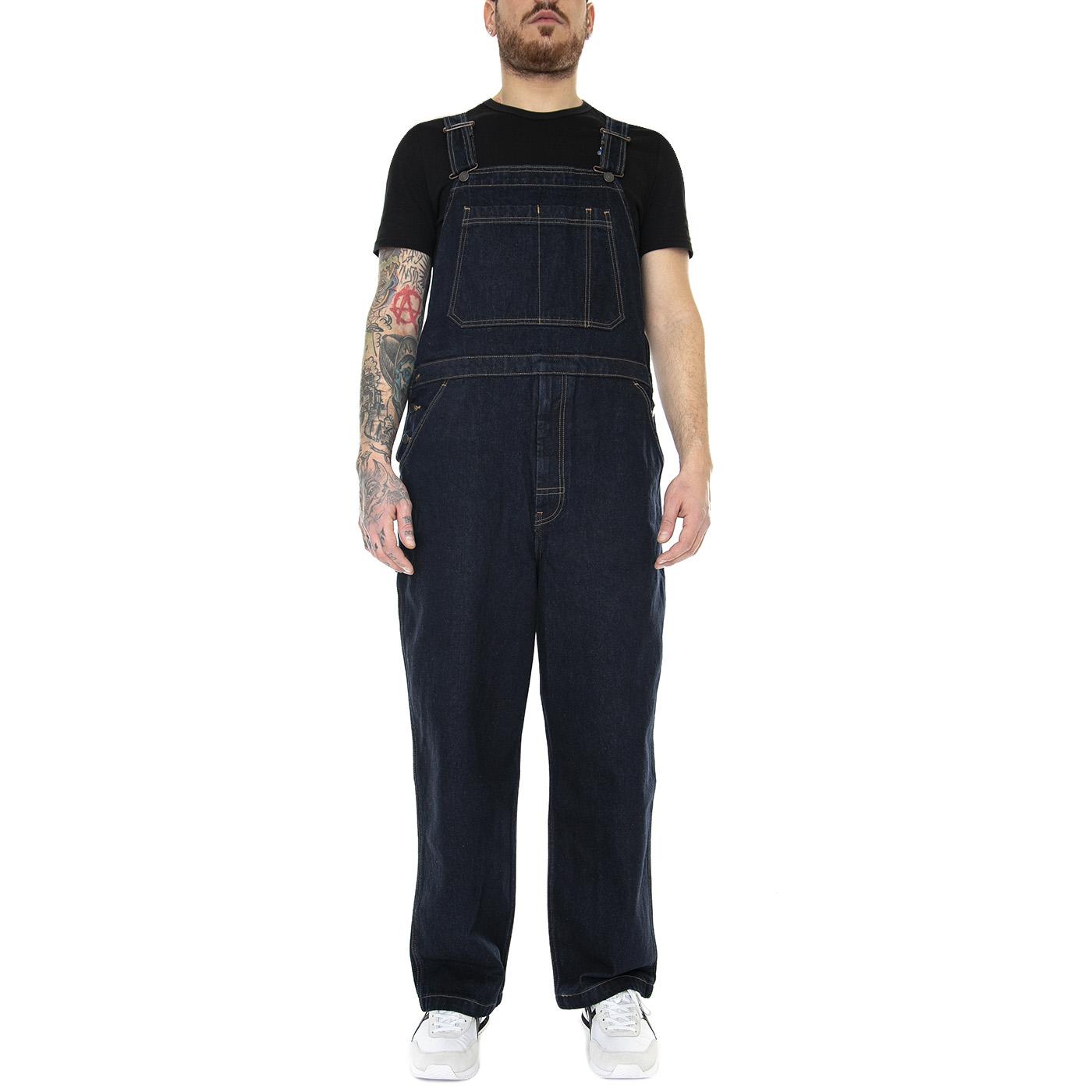Skate Overall Rinse Dark Indigo Worn In - Salopette Denim Jeans Uomo Blu A2092-0000  LEVIS 