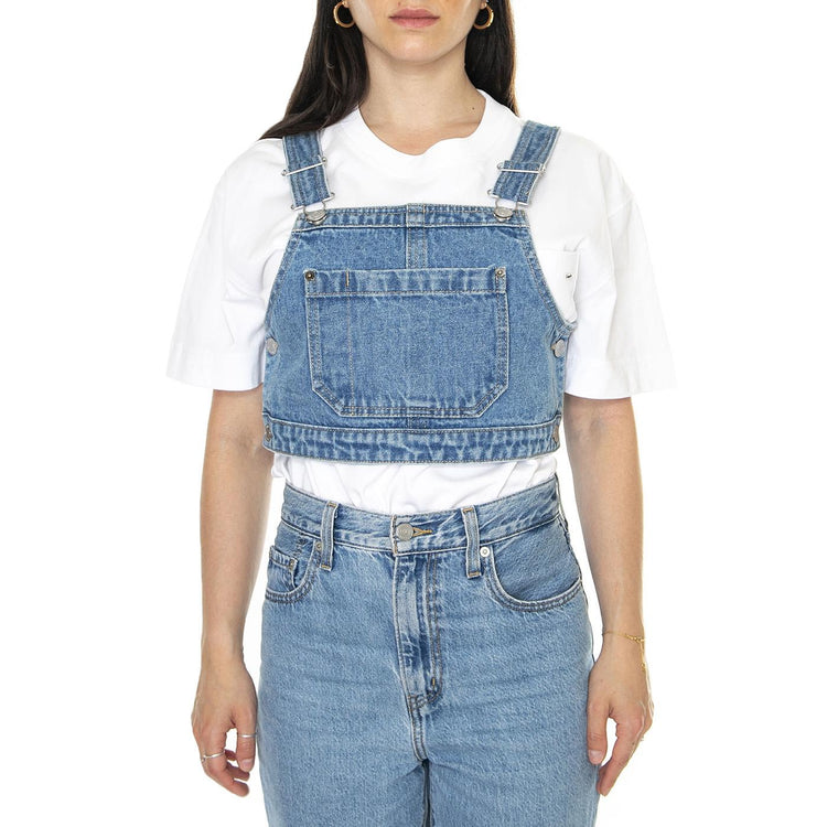 Obey Cropper Overall Denim Top Light Indigo - Top Denim Jeans Donna Blu 284050026-LIN  OBEY 