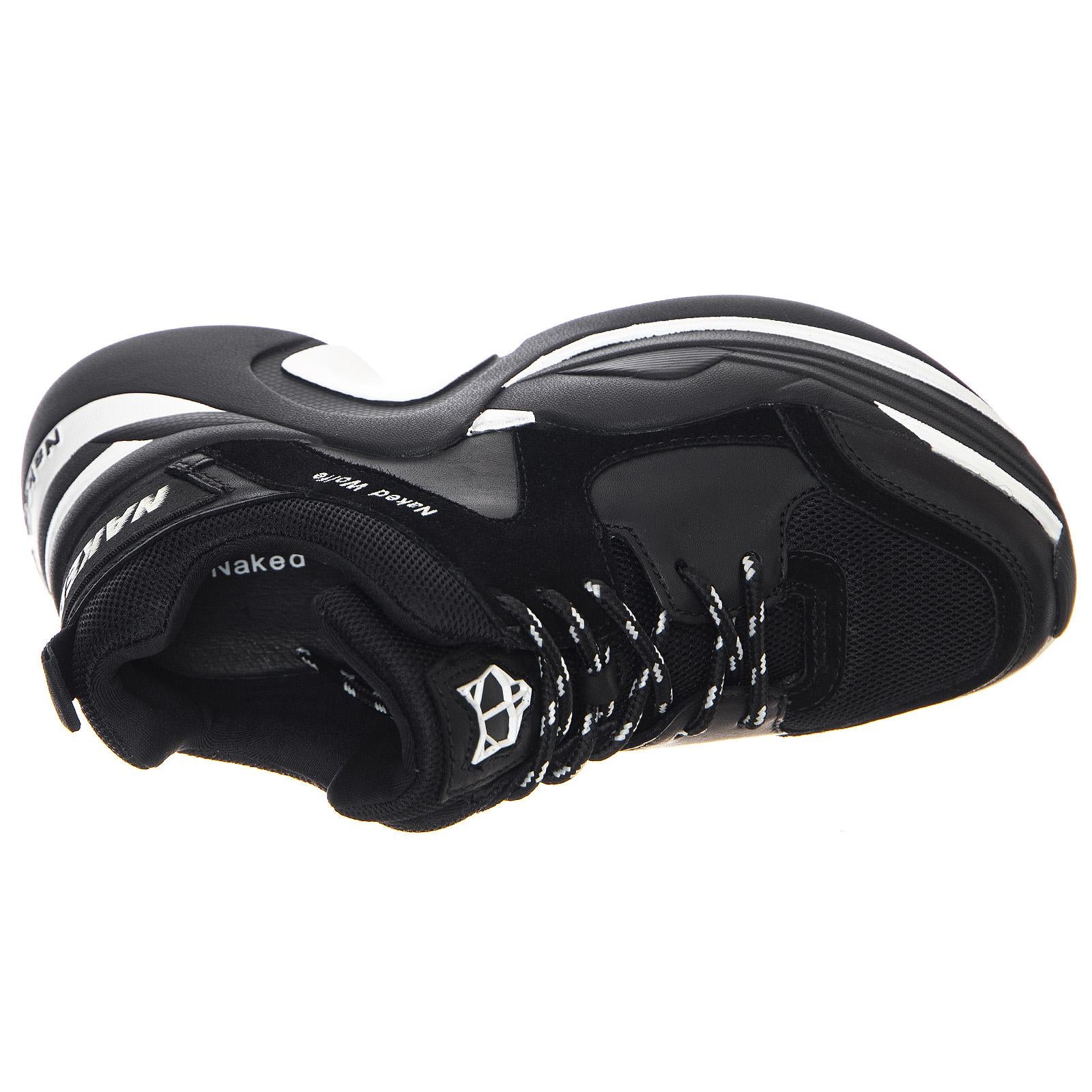 W' Track Sneakers Black Combo Shoes NWSTRACK-BLKBLK  NAKED WOLFE 