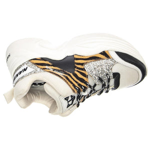Track Tiger - Scarpe Stringate Profilo Basso Donna Bianche / Multicolore NWSTRACK-TIGER  NAKED WOLFE 