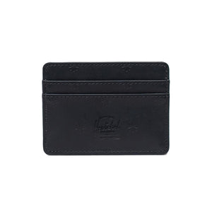 Charlie Cardholder Wallet Vegan Leather Black Floral Deboss - Portacarte in Materiale Vegano Nero 11147 06103 HERSCHEL 