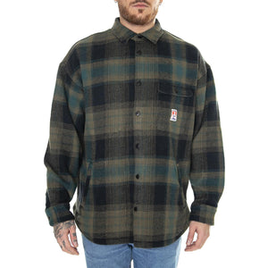 Overshirt Oil Green Shirt - Camicia Uomo Verde / Multicolore W5537DG19  WRANGLER 