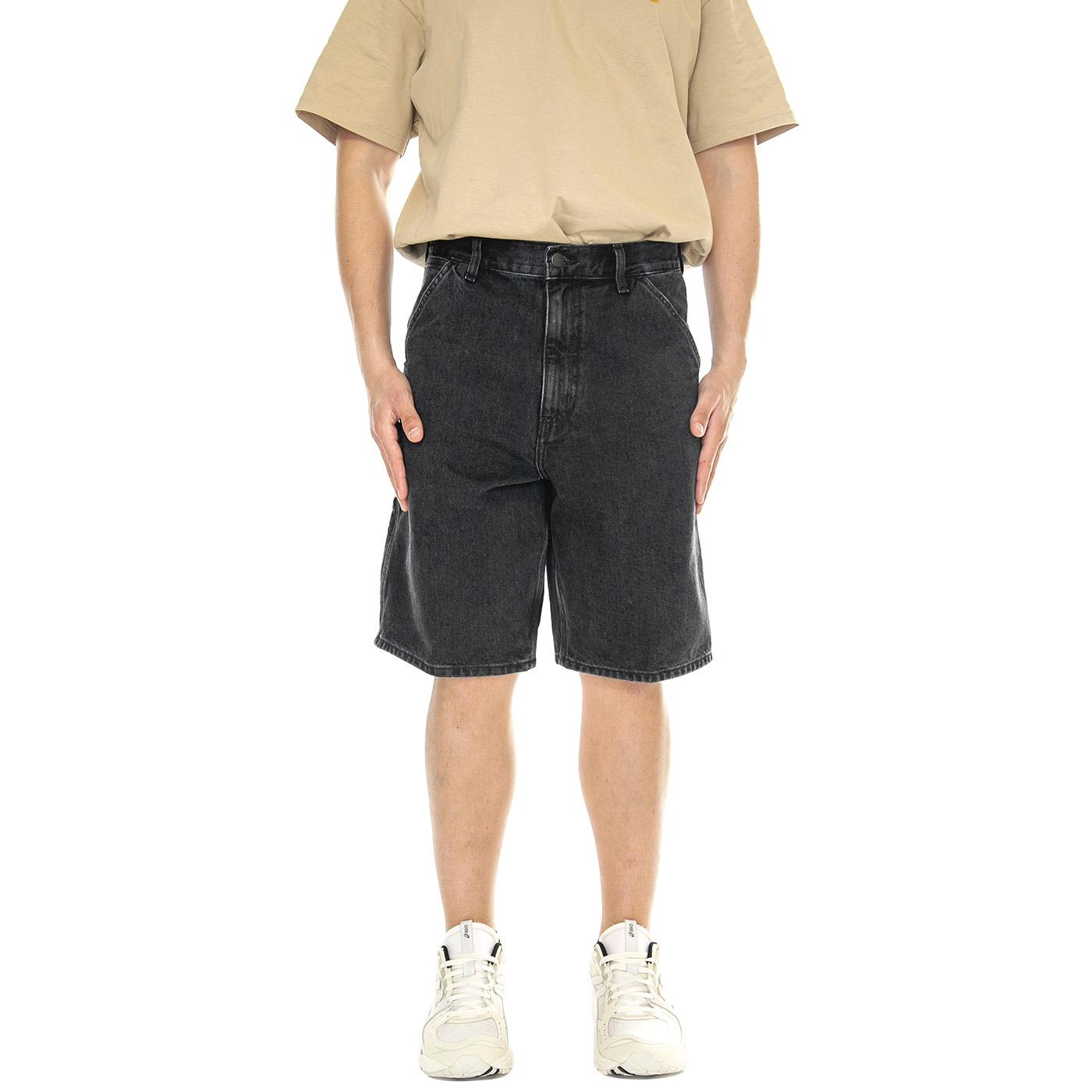 Single Knee Short Black /stone washed - Bermuda Uomo Denim Jeans Neri I032026.8906  CARHARTT WIP 