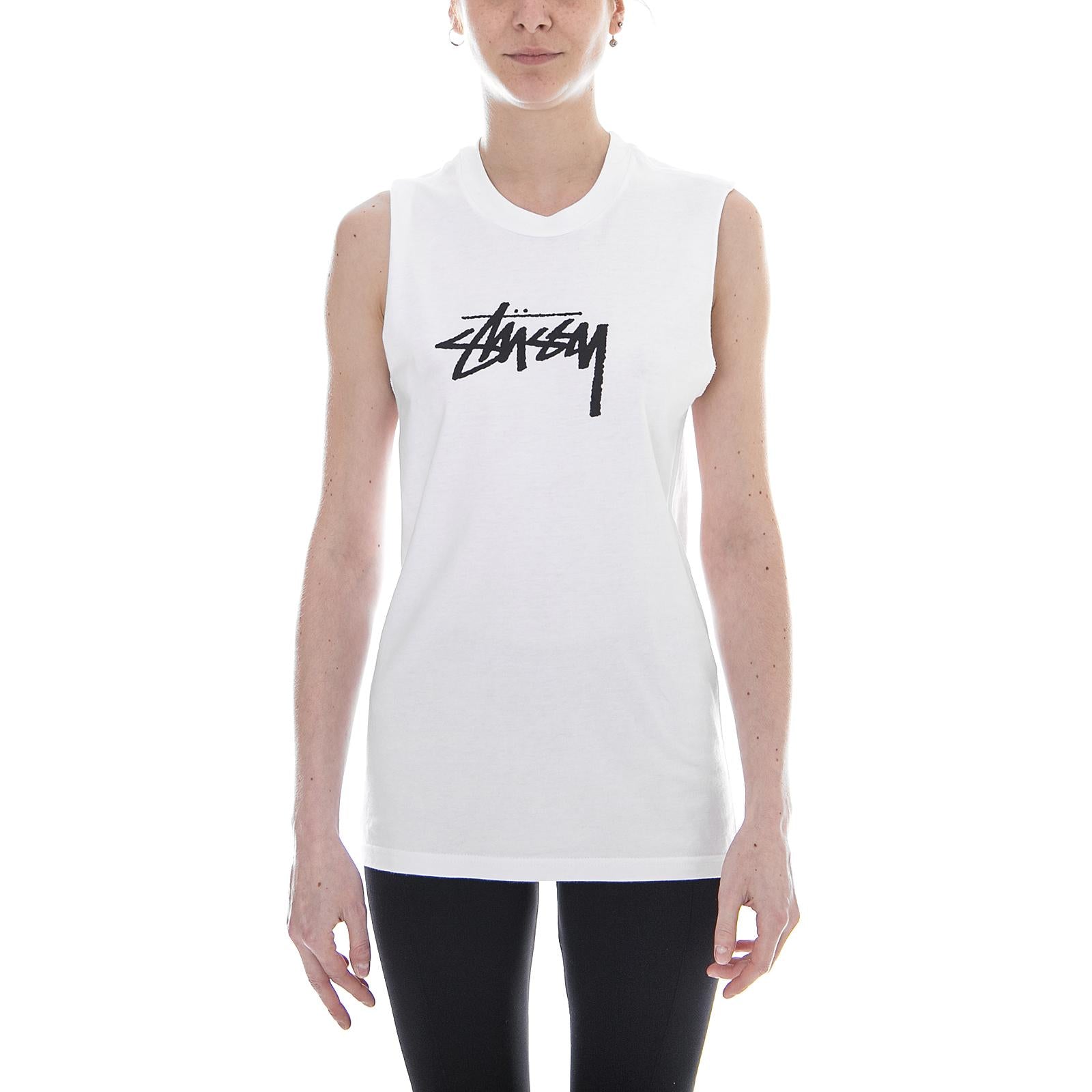 STOCK RAW MUSCLE TEE WHITE 2941371-WHITE  STUSSY 