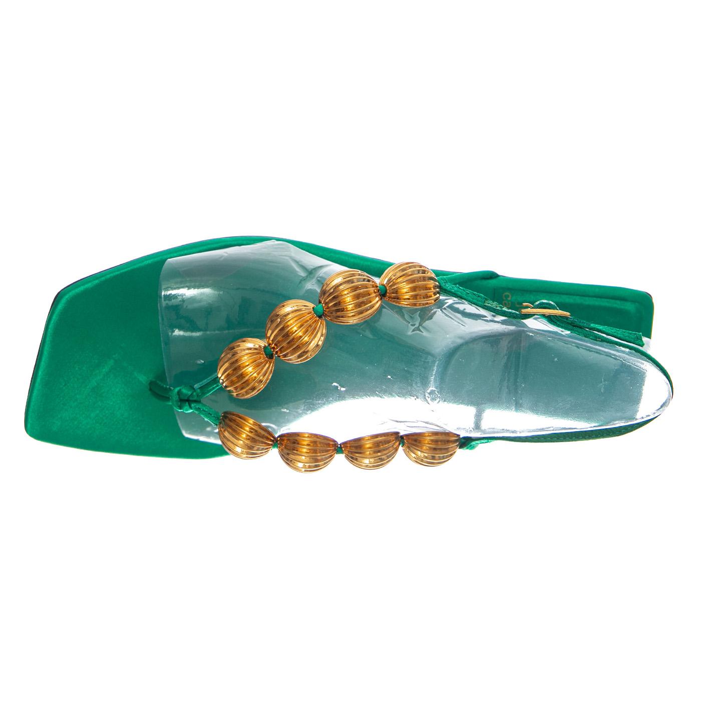 YUCATAN GREEN SATIN GOLD - Sandalo Donna Verde JCSJC-1119-3-5-GRNST . JEFFREY CAMPBELL 
