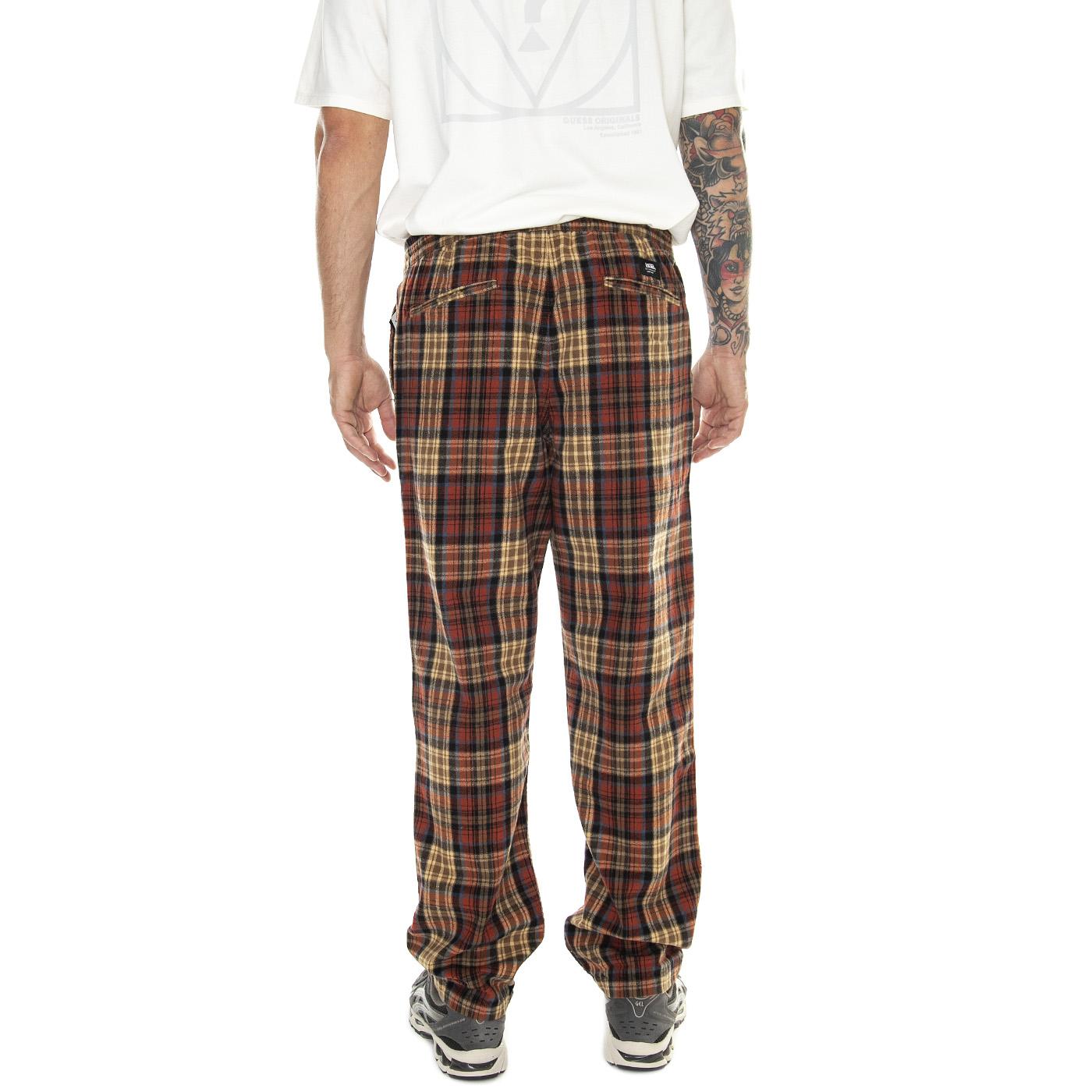 Range Loose Tapered Flannel Pant Taos Taupe / Burn - Pantaloni Uomo Multicolore VN0008MZCBC1  VANS 