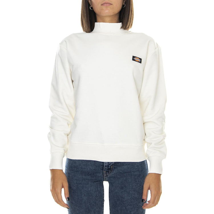 Bardwell Mock-Neck Sweatshirt - White - Felpa Mezzo Collo Donna Bianca 02 300028-ECR . DICKIES 