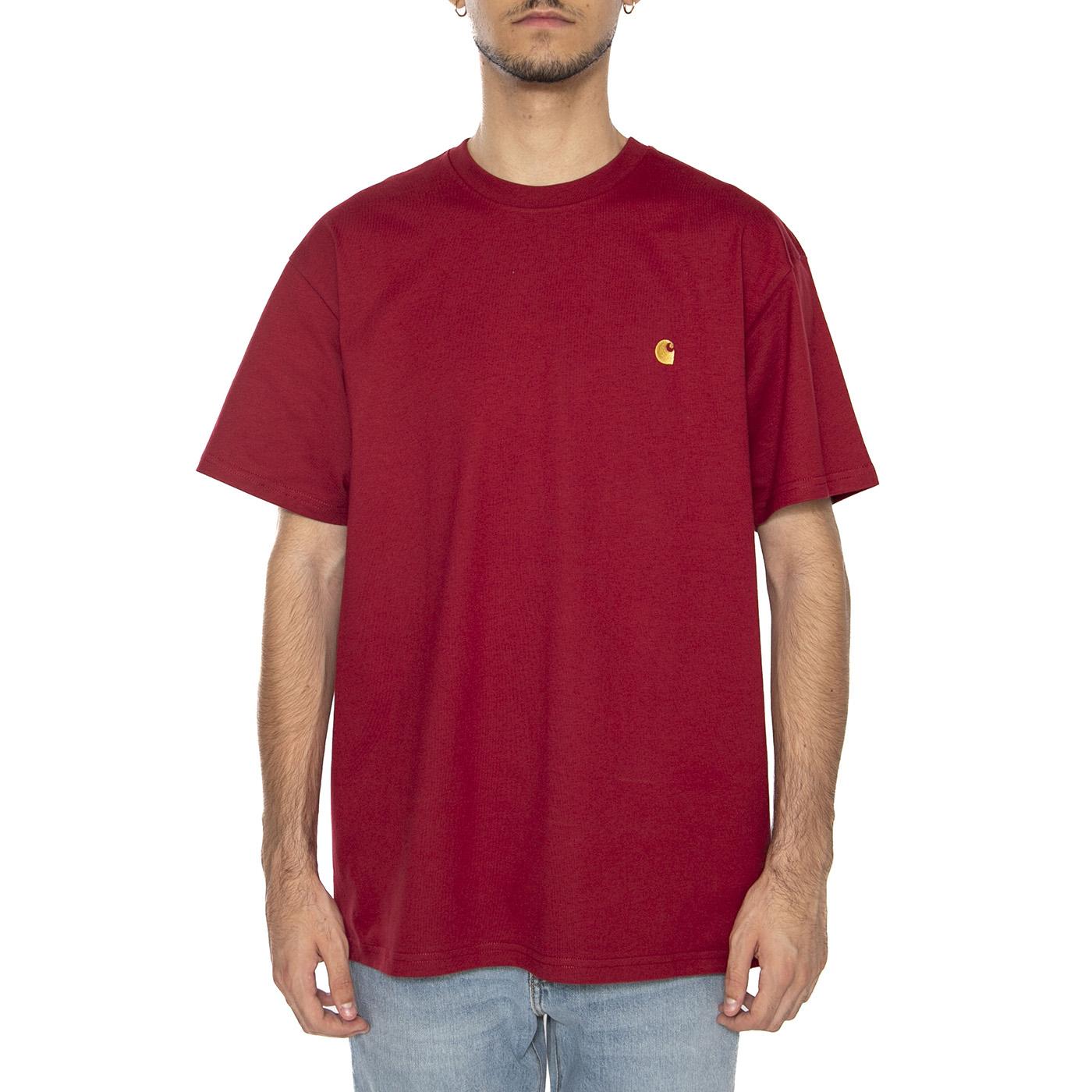 S/S Chase T-Shirt Scarlet / Gold - Maglietta Girocollo Uomo Rossa I026391.30QXX . CARHARTT WIP 