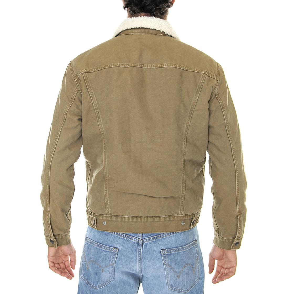 Type 3 Sherpa Trucker Washed Cougar Canv - Giacca Invernale Uomo Marrone 16365-0158  LEVIS 