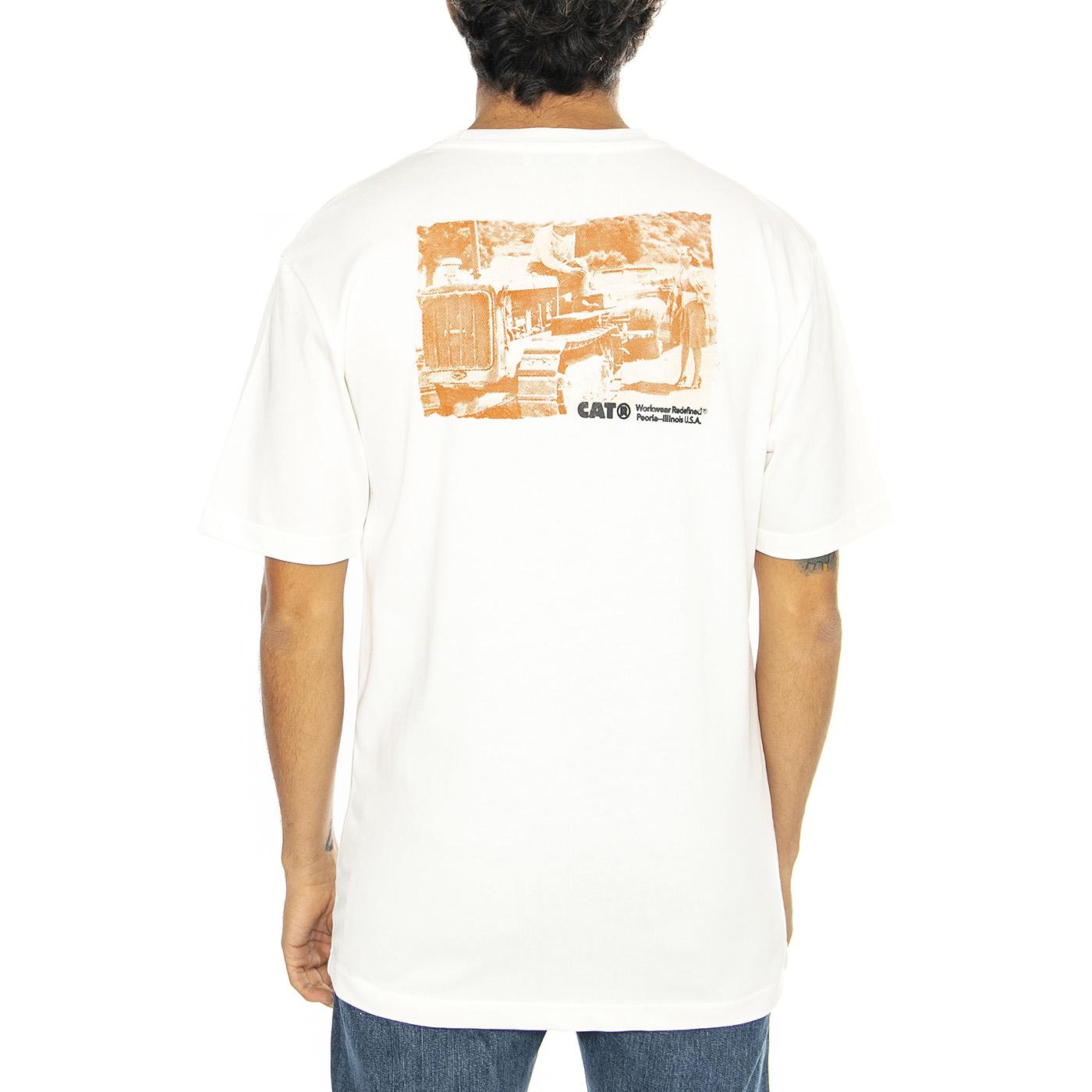 Tractor Love T-Shirt Bone - Maglietta Girocollo Uomo Bianca 6010130-11-4300  CAT 