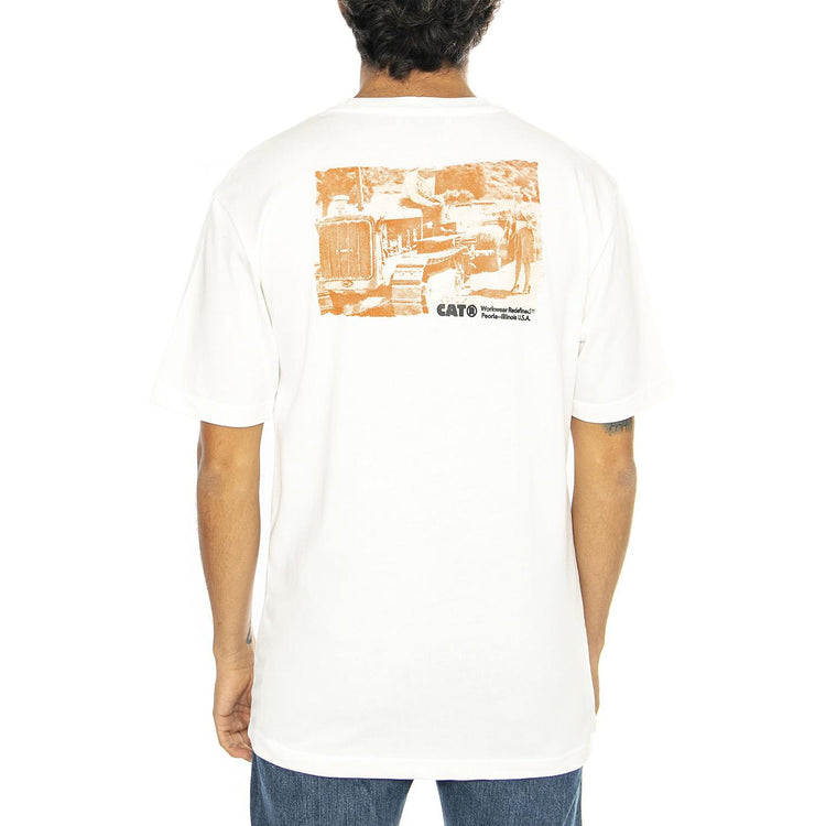 Tractor Love T-Shirt Bone - Maglietta Girocollo Uomo Bianca 6010130-11-4300  CAT 