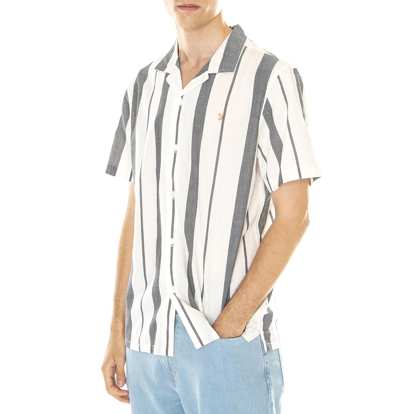 M' Adler Casual Fit Short Sleeve Stripe Revere Shirt - Camicia Maniche Corte Uomo Multicolore F4WSD032-412  FARAH 