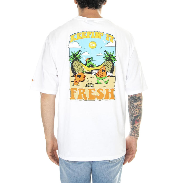 New Era Fruit Graphic Tee White - Maglietta Girocollo Uomo Bianca 60502633  NEW ERA 