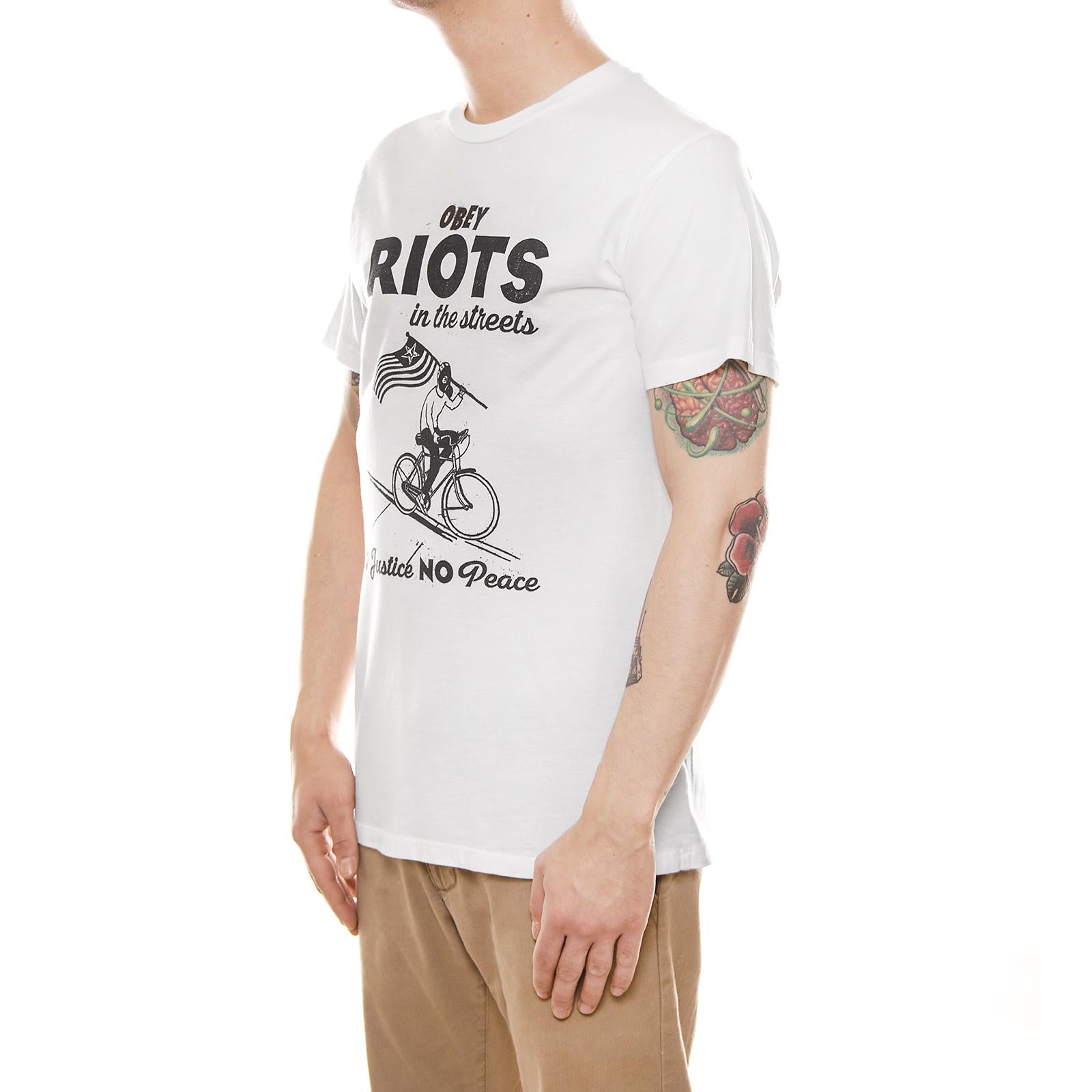RIOTS IN THE STREETS SUPERIOR S/S TEE WHITE 166141399-WHT  OBEY 