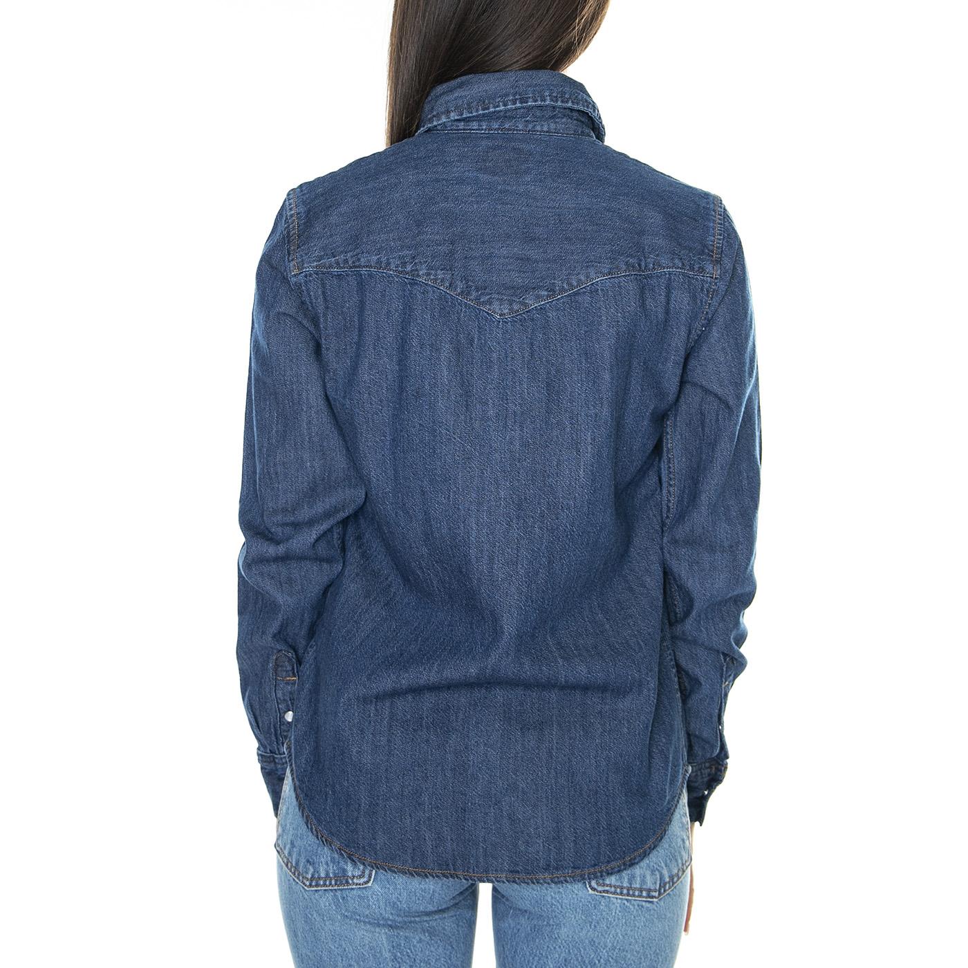 Iconic Western Air Space 3 Dark Indigo Flat Finish - Camicia Denim Jeans Donna Blu 16786-0016  LEVIS 