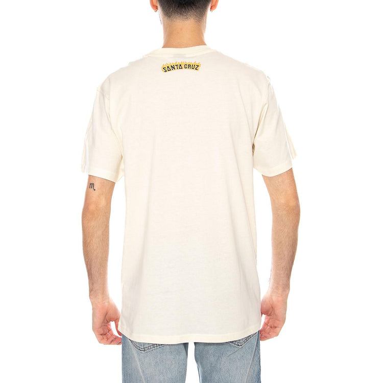 Burnt Bone Hand Unbleached Cotton - Maglietta Girocollo Uomo Beige SCA-TEE-12921 Unbleached Cotton SANTA CRUZ 