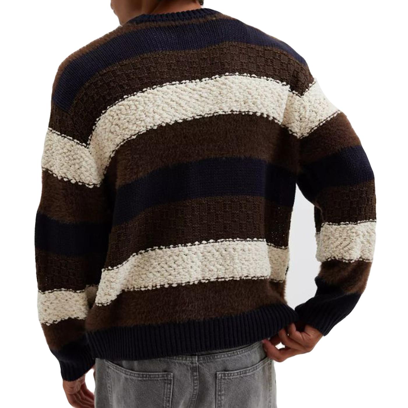 CHARLES CREWNECK SWEATER BROWN MULTI - Maglione Girocollo Uomo Marrone / Multicolore 151000092 BWM OBEY 
