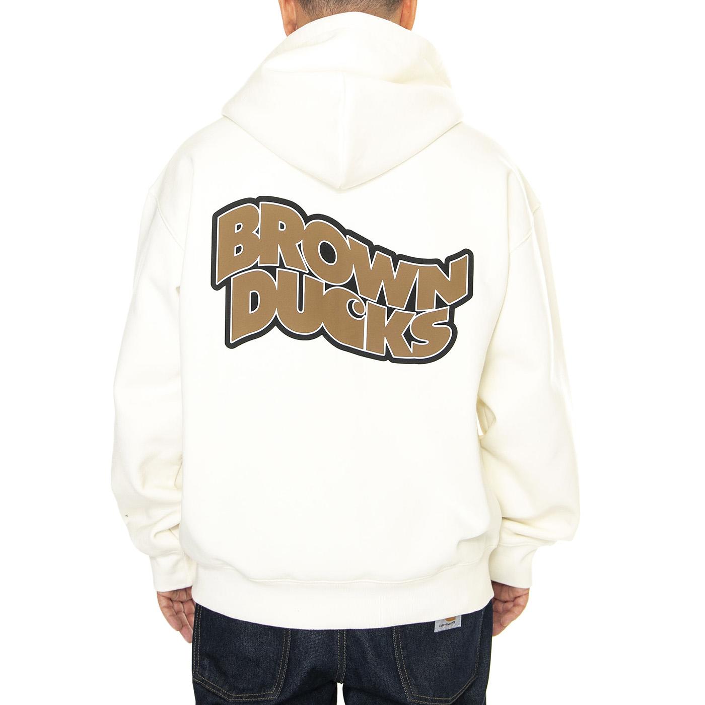 Hooded Brown Ducks Jacket Wax - Felpa con Cappuccio Uomo Bianca I033931.D6XX  CARHARTT WIP 