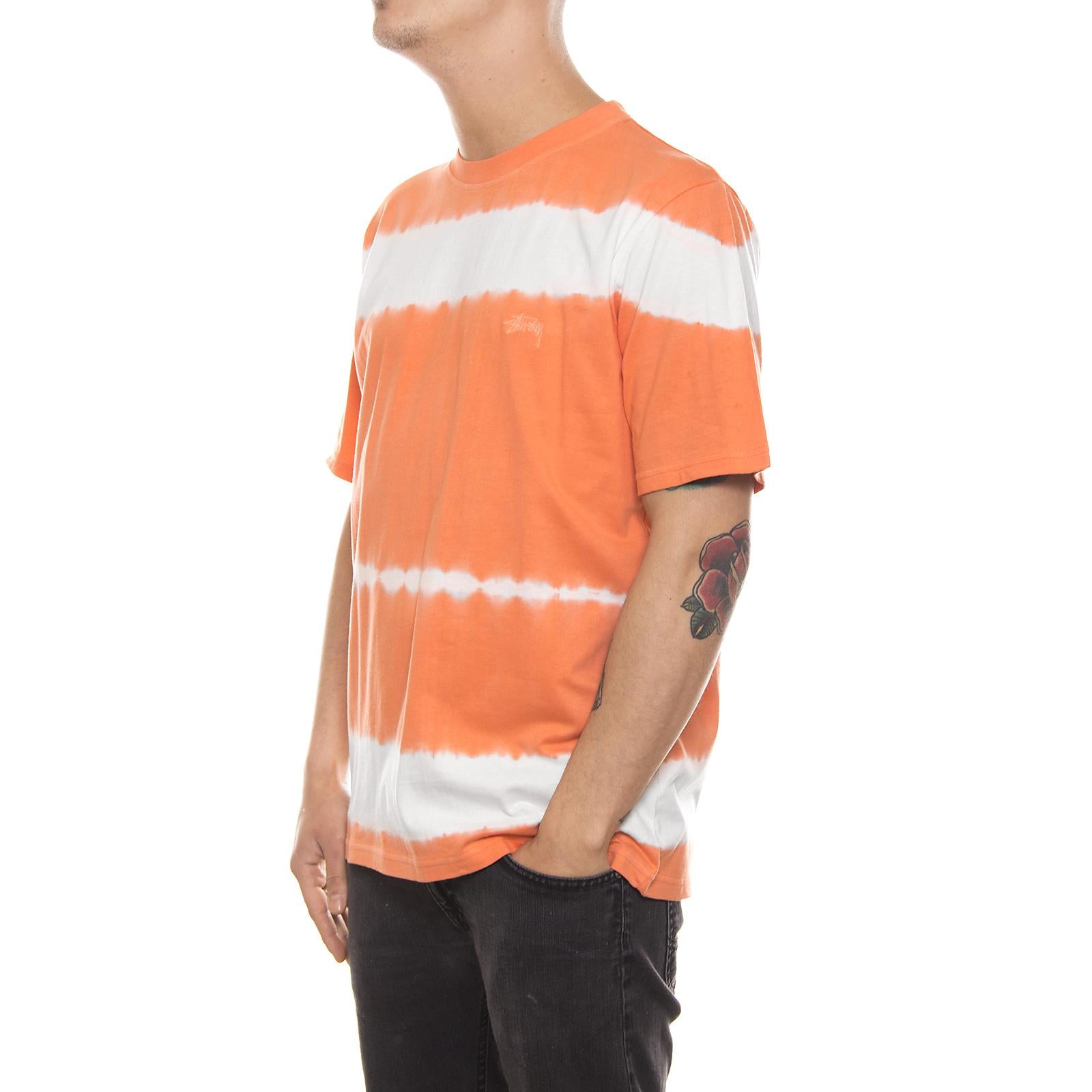 SPRAY STRIPE S/SL TEE ORANGE 114968-ORANGE  STUSSY 