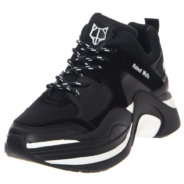 W' Track Sneakers Black Combo Shoes NWSTRACK-BLKBLK  NAKED WOLFE 