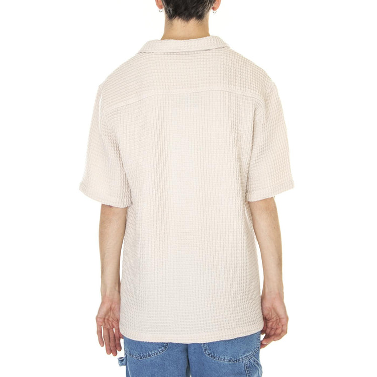 M' Kilian Waffle Ecru Melange - Camicia Maniche Corte Uomo Beige 330771-954  ELVINE 