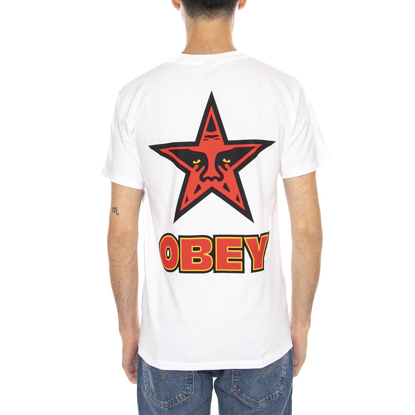 Obey Star Tee -- Maglietta Girocollo Uomo Bianca 165264118 WHT OBEY 