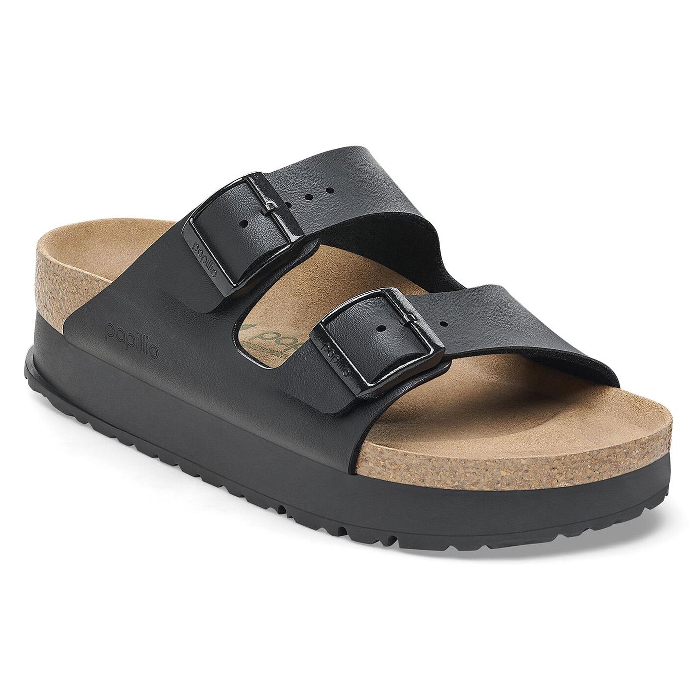 Arizona Platform Black Veg, Birko Flor - Sandali Donna Neri 1027395  BIRKENSTOCK 