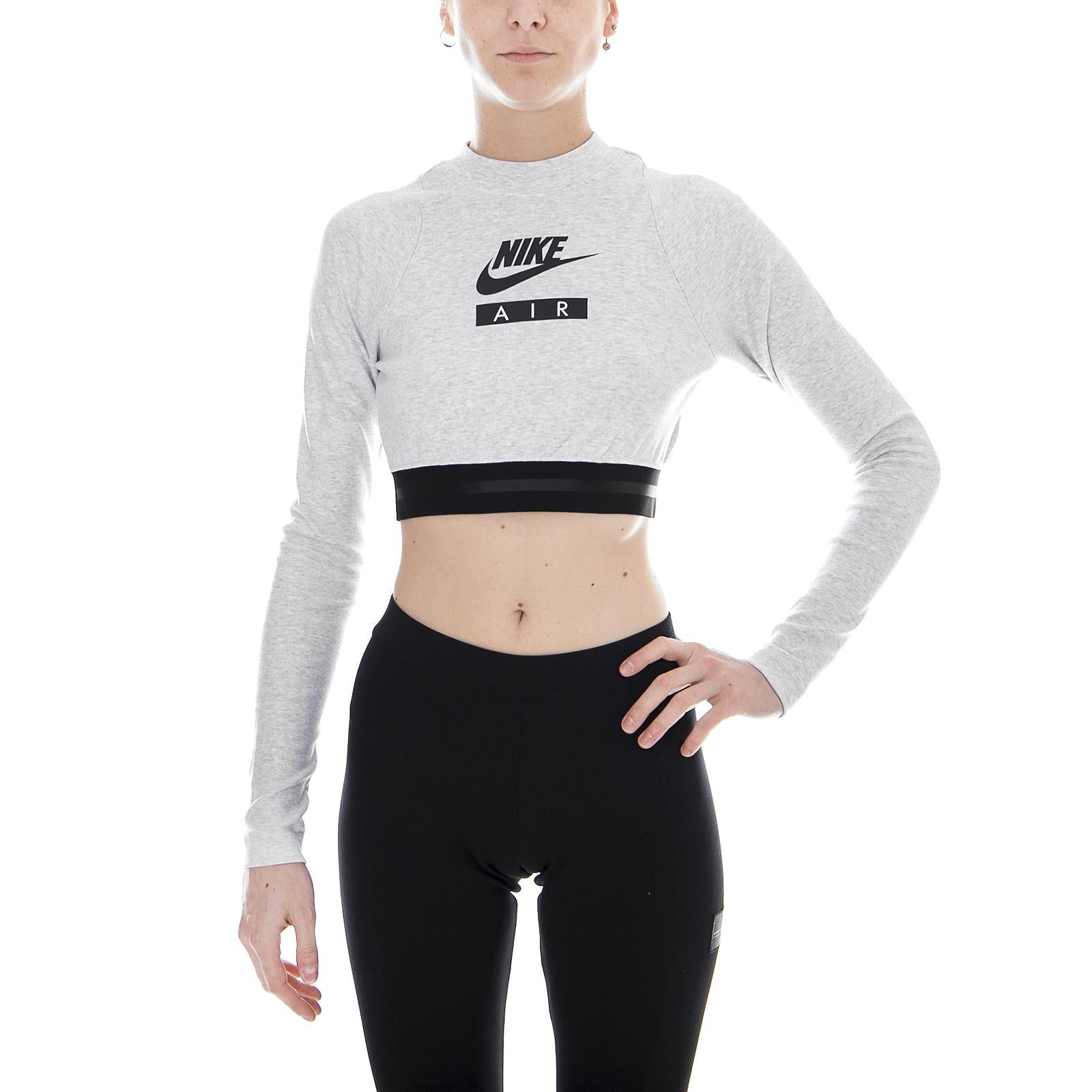 Women s Nike Sportswear Top BIRCH HEATHER/BLACK/BLACK 893070-051  NIKE 