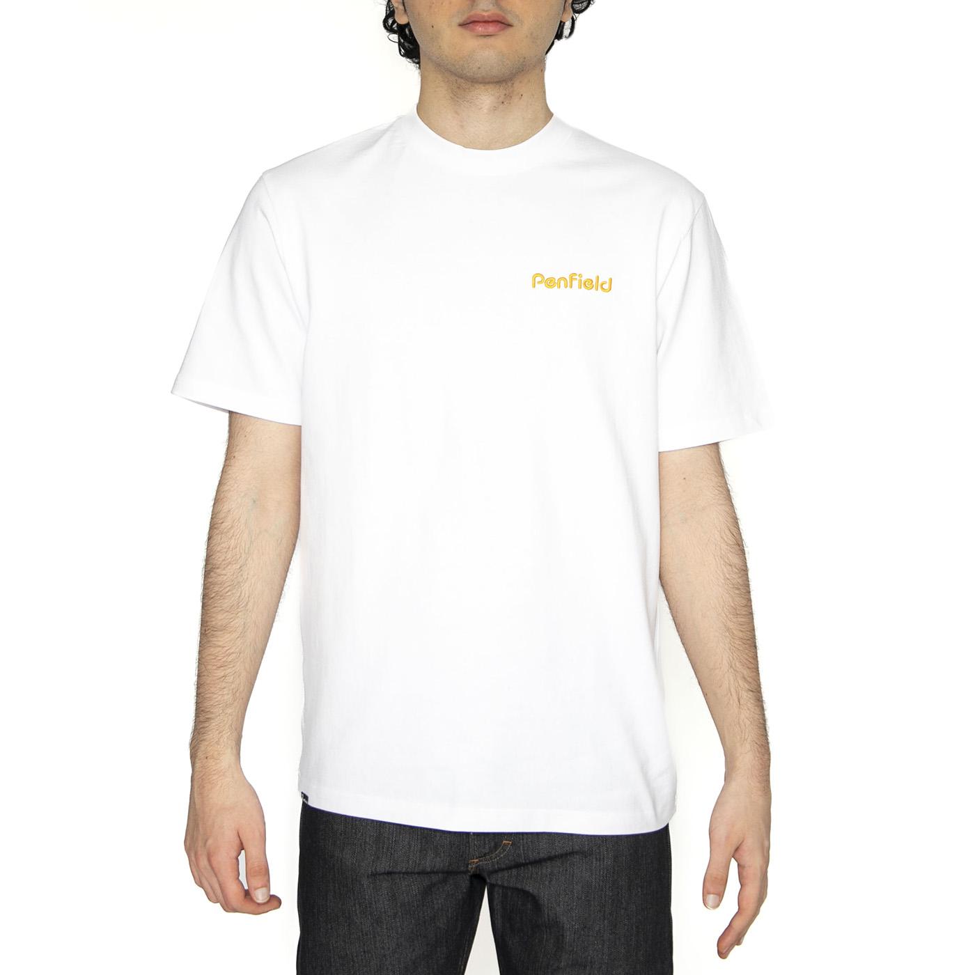 Embroidered Back T-Shirt Bright White - Maglietta Girocollo Uomo Bianca PFD0340-002  PENFIELD 