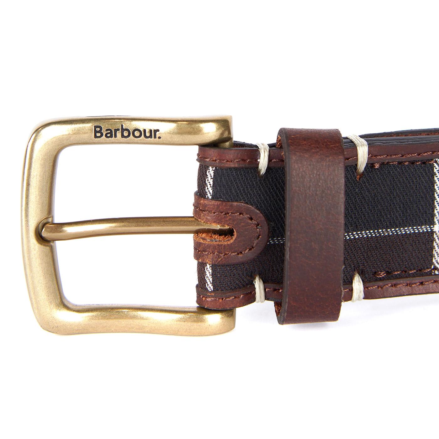 Tartan Leather Belt Brown - Cintura in Pelle Marrone MAC0446-BR31-SS23  BARBOUR 