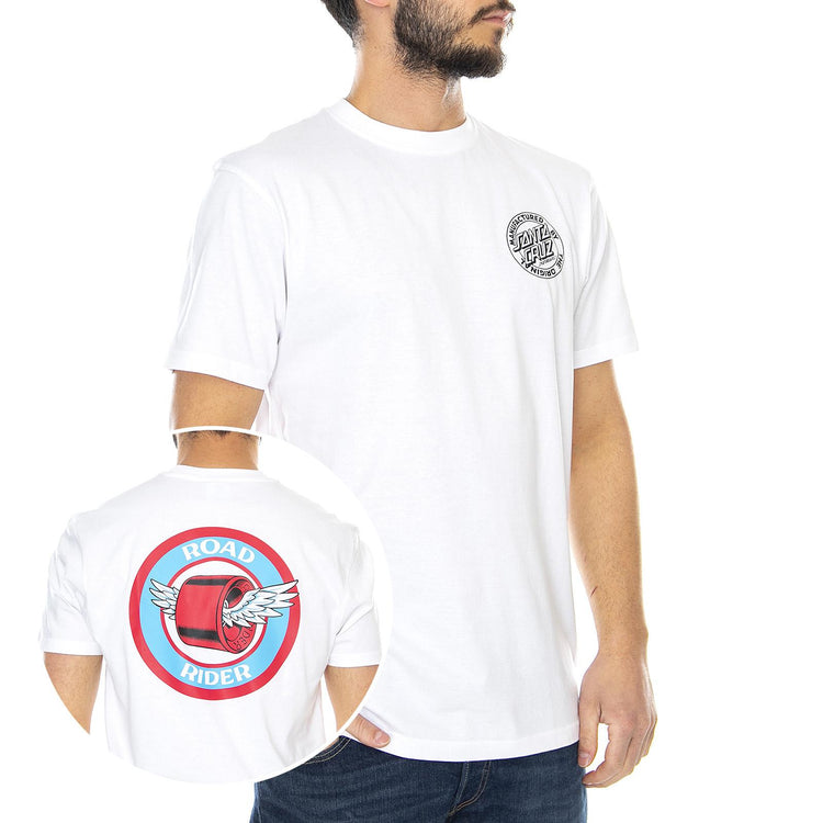  Road Rider T-Shirt White  SANTA CRUZ 