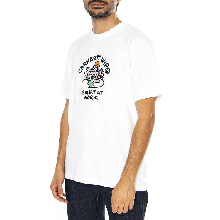S/S Smart T-Shirt White - Maglietta Girocollo Uomo Bianca I033963.02XX  CARHARTT WIP 