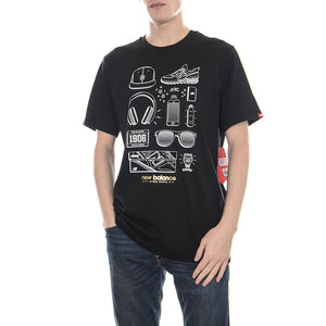 MT81544 ESSENTIALS LAYOUT TEE Black - T-Shirt MC NBMT81544BK  NEW BALANCE 