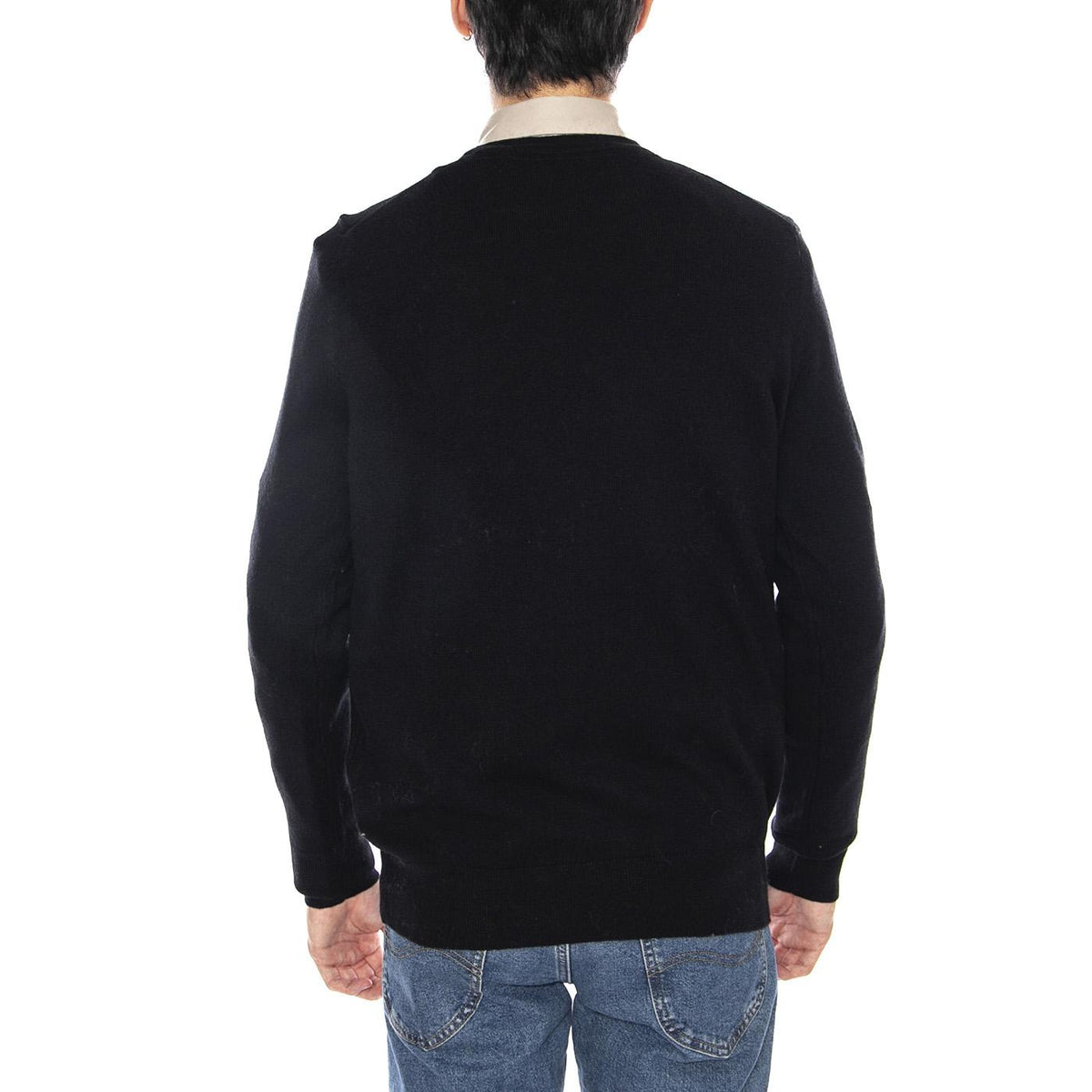 Cotton Merino Crew Neck Jumper Jet Black - Maglione Uomo Nero KN2110VC-Z865 . LYLE & SCOTT 