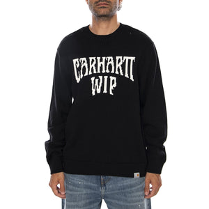 DECK SWEATER BLACK / WHITE - Maglione Girocollo Uomo Nera I036847 K02XX CARHARTT WIP 
