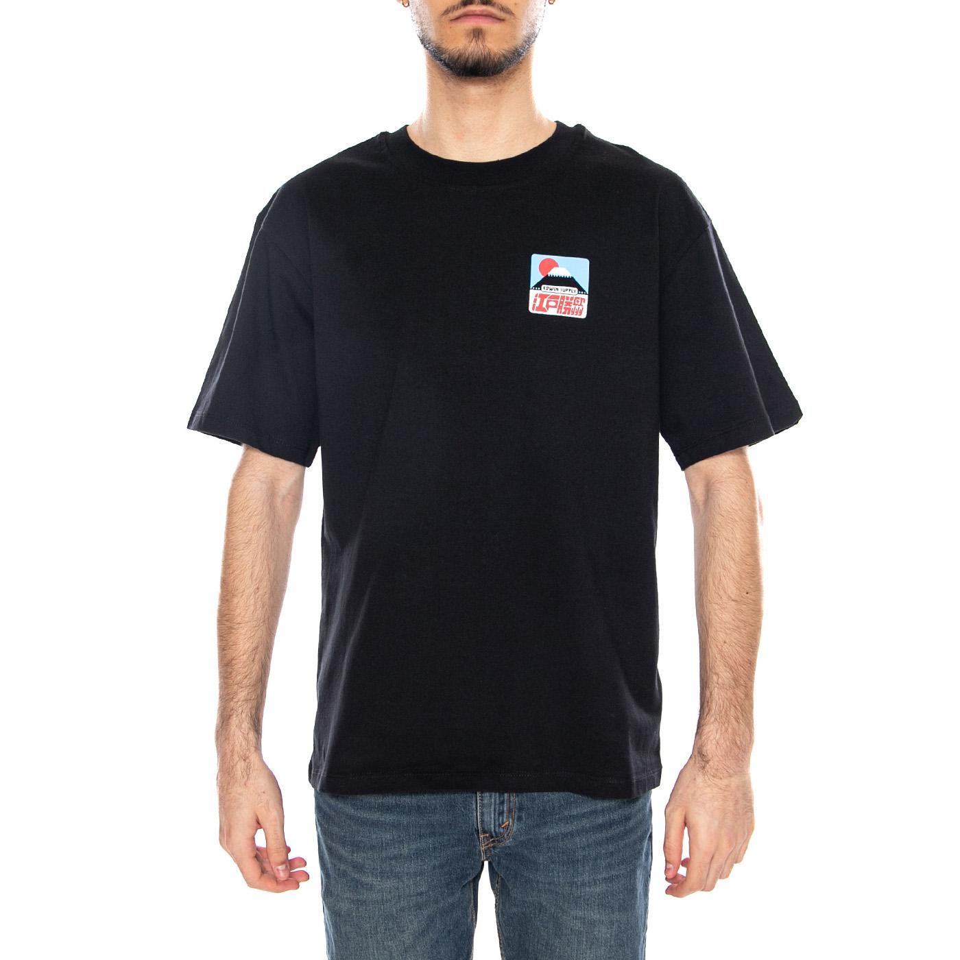 Sunset on Fuji San TS SS Black - Maglietta Girocollo Uomo Nera I035001. 89.00 EDWIN 