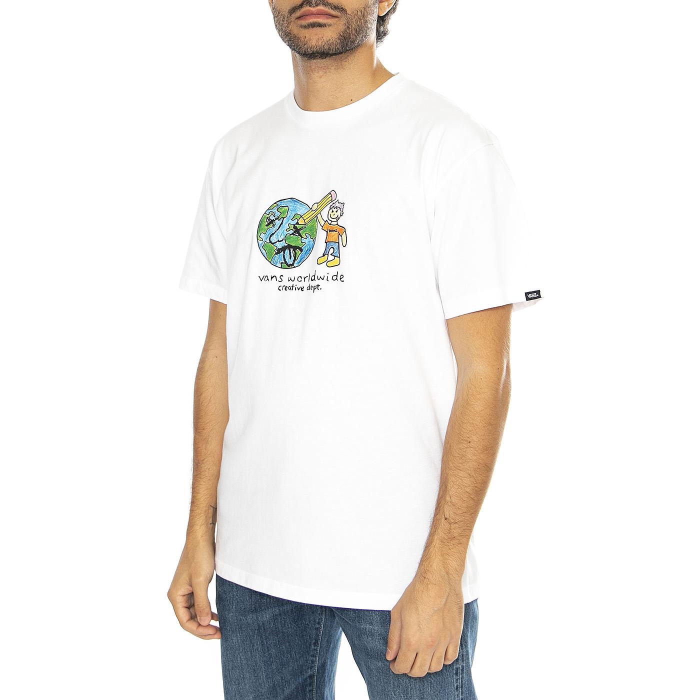 Creative Dept SS White - Maglietta Girocollo Uomo Bianca VN000KA4WHT1  VANS 