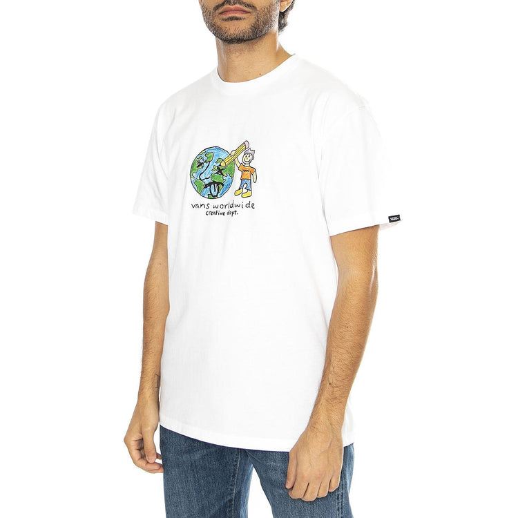 Creative Dept SS White - Maglietta Girocollo Uomo Bianca VN000KA4WHT1  VANS 